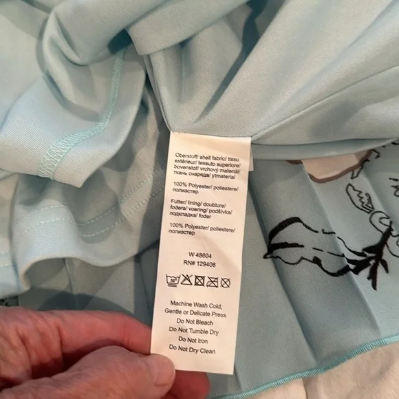 Fair Lady NWT blue dress with gray white black flowers - Picture 10 of 10